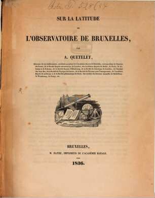 Sur la latitude de l'observatoire de Bruxelles