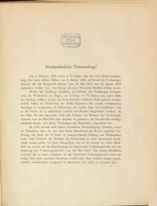 Die Verfassungsurkunde des Königreichs Bayern vom 26. Mai 1818 und die Entwickelung des bayerischen Verfassungsrechts seit deren Erlassung : Festrede zur Feier des dreihundert und dreizehnten Stiftungstages der Königl. Julius-Maximilians-Universität, gehalten am 2ten Januar 1895