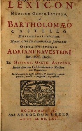 Lexicon medicum graeco-latinum
