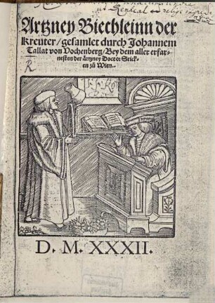 Artzney Biechleinn der Kreuter
