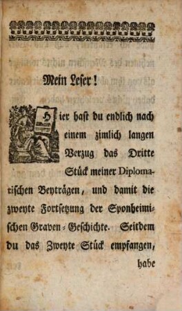 Diplomatische Beyträge zum behuf der teutschen Geschichts-Kunde, 1,3. 1761