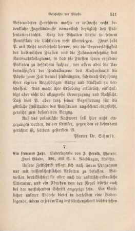 511-512 [Rezension] Herold, Joseph, Ein frommes Jahr