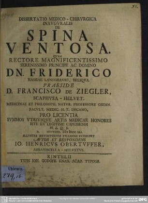 Dissertatio Medico-Chirurgica Inauguralis De Spina Ventosa