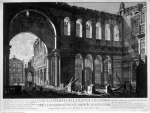 San Paolo fuori le Mura nach dem Brand, Mittelschiff und nördliches Transept