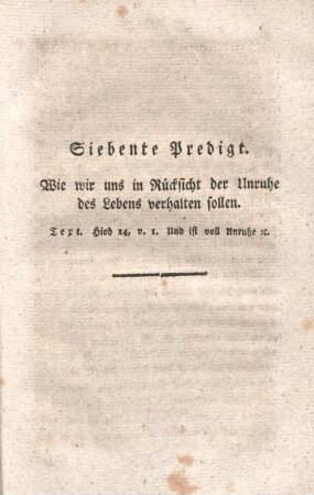 Siebente Predigt.