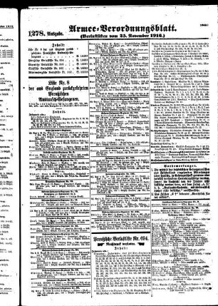 1278. Ausgabe. Samstag, 25. November 1916