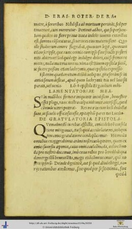 De Gratulatoria Epistola