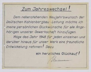 "Zum Jahreswechsel!"