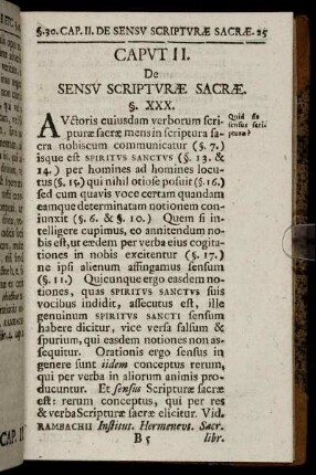 Caput II. Sensu Scripturæ Sacræ.