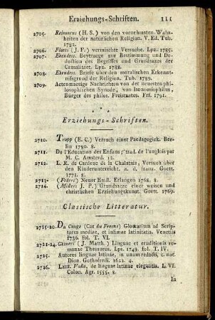Classische Litteratur.