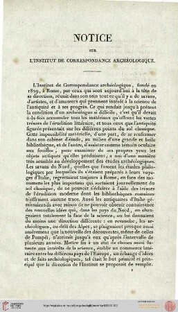 Notice sur l'Institut de Correspondance Archéologique