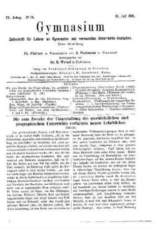 Die zum Zwecke der Umgestaltung des geschichtlichen und geographischen Unterrichts verfaßten neuen Lehrbücher : (Schluß)