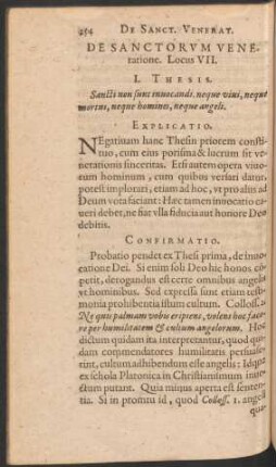 De Sanctorum Veneratione. Locus VII.