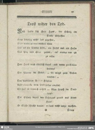 Trost wider den Tod