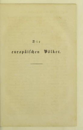 Die europäischen Völker