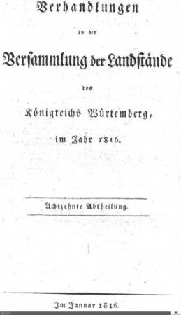 37: Ständeversammlung, Protokolle 1816, Bd. 18