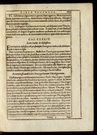 Cap. CXXXIV. Exercitatio Ecclesiastica.