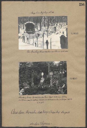 Kleinberg links: Grabstätten Ltts d. Ldw I. Wittmann LIR 3, des Wehrmanns Otto Zöllner LIR 12 und Wehrmanns Anton Schlegel LIR 12