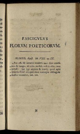 Fasciculus Florum Poeticorum.