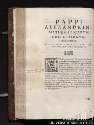 4. Pappi Alexandrini mathematicarum collectionum liber sextus.