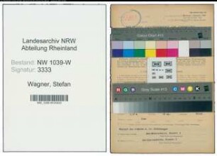 Entnazifizierung Stefan Wagner , geb. 03.06.1898 (Bergmann)