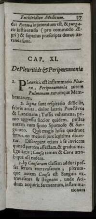 Cap. XI. De Pleuritide & Peripneumonia. - Cap. XX. De Singultu.