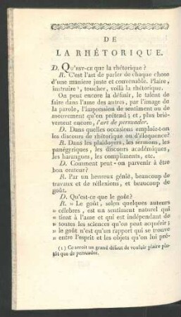 De la rhétorique.