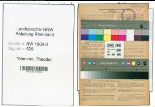 Entnazifizierung Theodor Niemann , geb. 22.12.1913 (Kaufm.Angestellter)