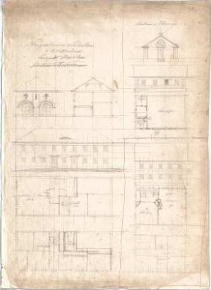 Voit, Johann Michael; Breitenbrunn; Schule - Grundrisse, Aufrisse, Ansichten, Querschnitt