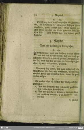 5. Kapitel. Von den bößartigen Kennzeichen