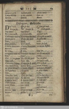 Dialogues, Gespräche.