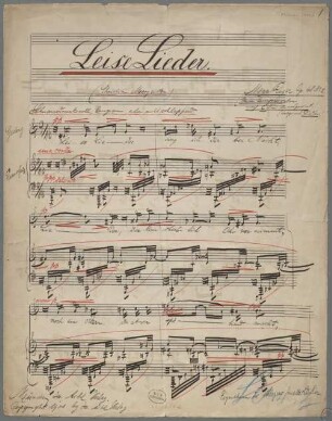 7 Lieder, V, pf, op. 48/2, RWV op. 48/2, C-Dur, Excerpts - BSB Mus.ms. 21443 : [caption title:] Leise Lieder. // (Christian Morgenstern.) // Max Reger Op. 48 N|o 2.