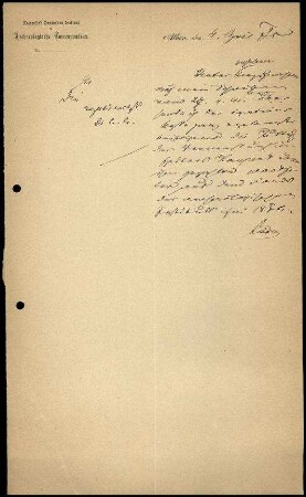 O. Lüders an Legationskasse