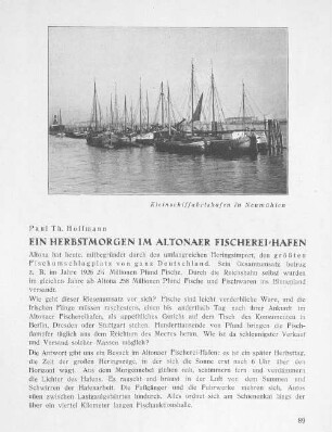 Paul Th. Hoffmann. Ein Herbstmorgen im Altonaer Fischerei-Hafen.