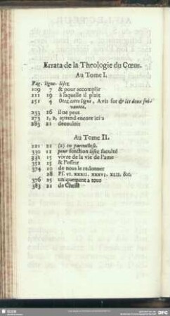 Errate de la Theologie du Coeur