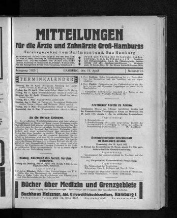 Jahrgang 1925, Hamburg, den 12. April, Nummer 15