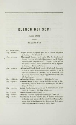 Elenco dei soci.
