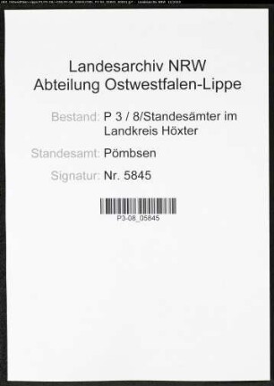 Sterberegister Standesamt Pömbsen