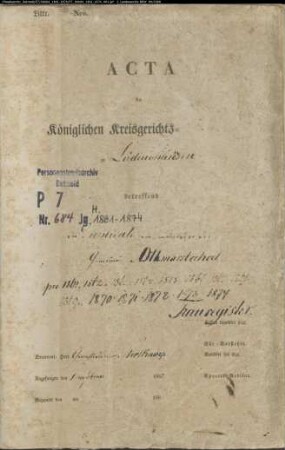 Kirchenbuchduplikate der Katholischen Gemeinde Ottmarsbocholt (Heiraten 1861-1874). (Gemeinde: Ottmarsbocholt, Katholische Gemeinde)