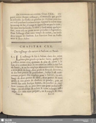 Chapitre CXX. Du raffinage du cuivre à Falhum en Suede