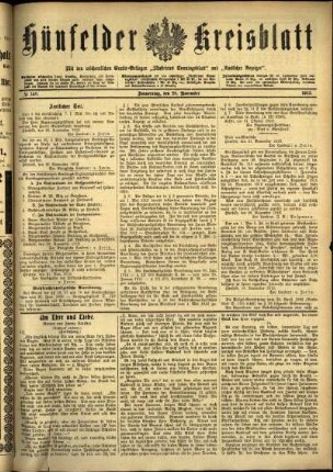 Ausgabe vom Donnerstag, den 28. November 1912.