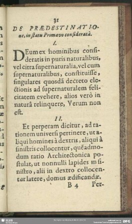 De Praedestinatione, in statu Primaevo considerata