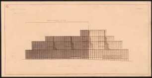Messehaus, Hamburg Vorschlag A: Bauabschnitt I und II: Aufriss Westansicht 1:500 (von Inv.Nr. 3272)