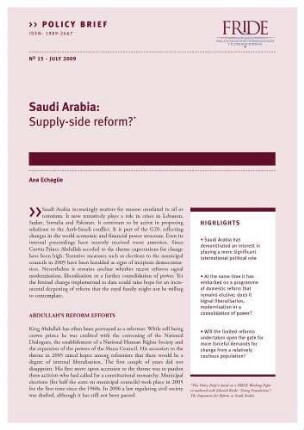 Saudi Arabia : supply - side reform?