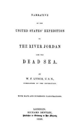 Narrative of the United States' expedition to the river Jordan and the Dead Sea