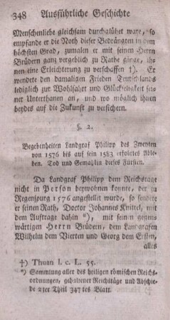 § 2. Begebenheiten Landgraf Philipp des Zweyten von 1576 bis auf sein 1583 erfolgtes Ableben.