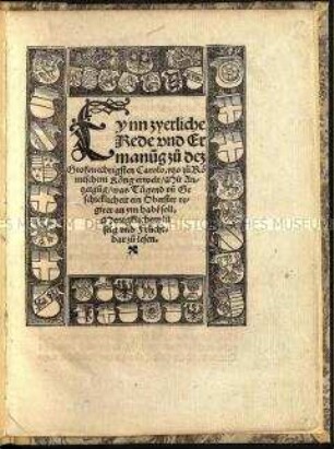 Eine zierliche Rede und Ermahnung an Karl V.