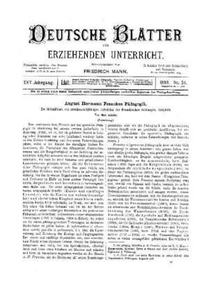 August Hermann Franckes Pädagogik : ein Gedenkblatt zur zweihundertjährigen Jubelfeier der Frankeschen Stiftungen 1698/1898 ; (Fortsetzung)
