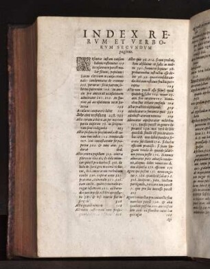 Index rerum et verborum secundum paginas.