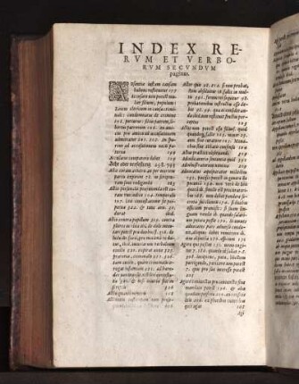 Index rerum et verborum secundum paginas.